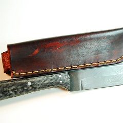 Craig Barr Damascus JK Rehandled micarta